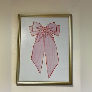 Framed Pink Bow Art Print